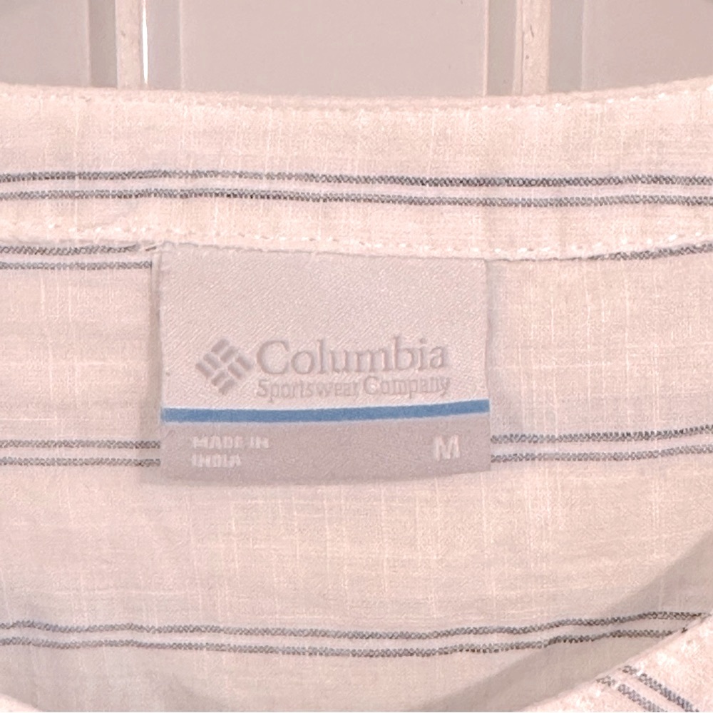 EUC Columbia Camp Hadley Linen Striped Short Sleeve Shirt - Picture 5 of 8